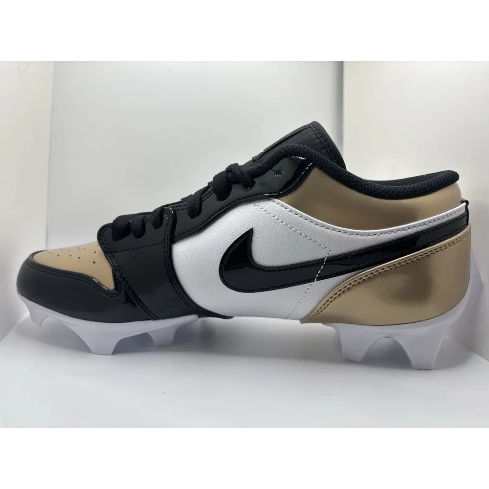 Jordan 1 Low TD Football Cleats Gold & Black Men's 10 FJ6245-701 NEW $145